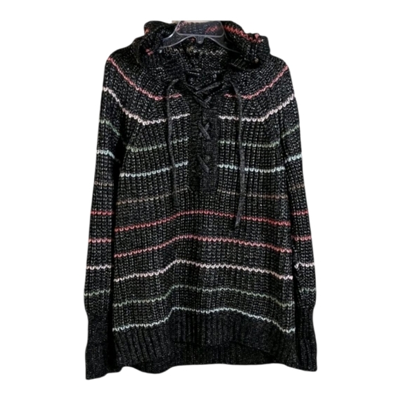 Torrid Comfy Casual Cozy Women's‎ Striped Lace-Up Hoodie Sweater Plus Size 5 5X - Picture 4 of 11